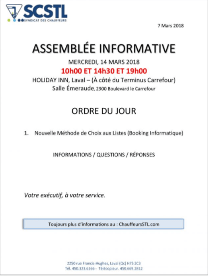 Mercredi 14 mars 2018: Extrêmement important !!