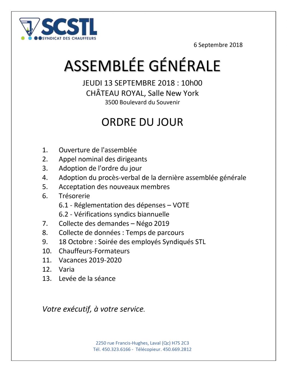 Rappel : assemblée générale