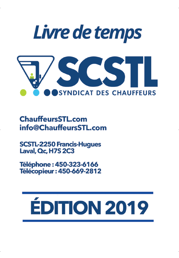 Livre de temps 2019.