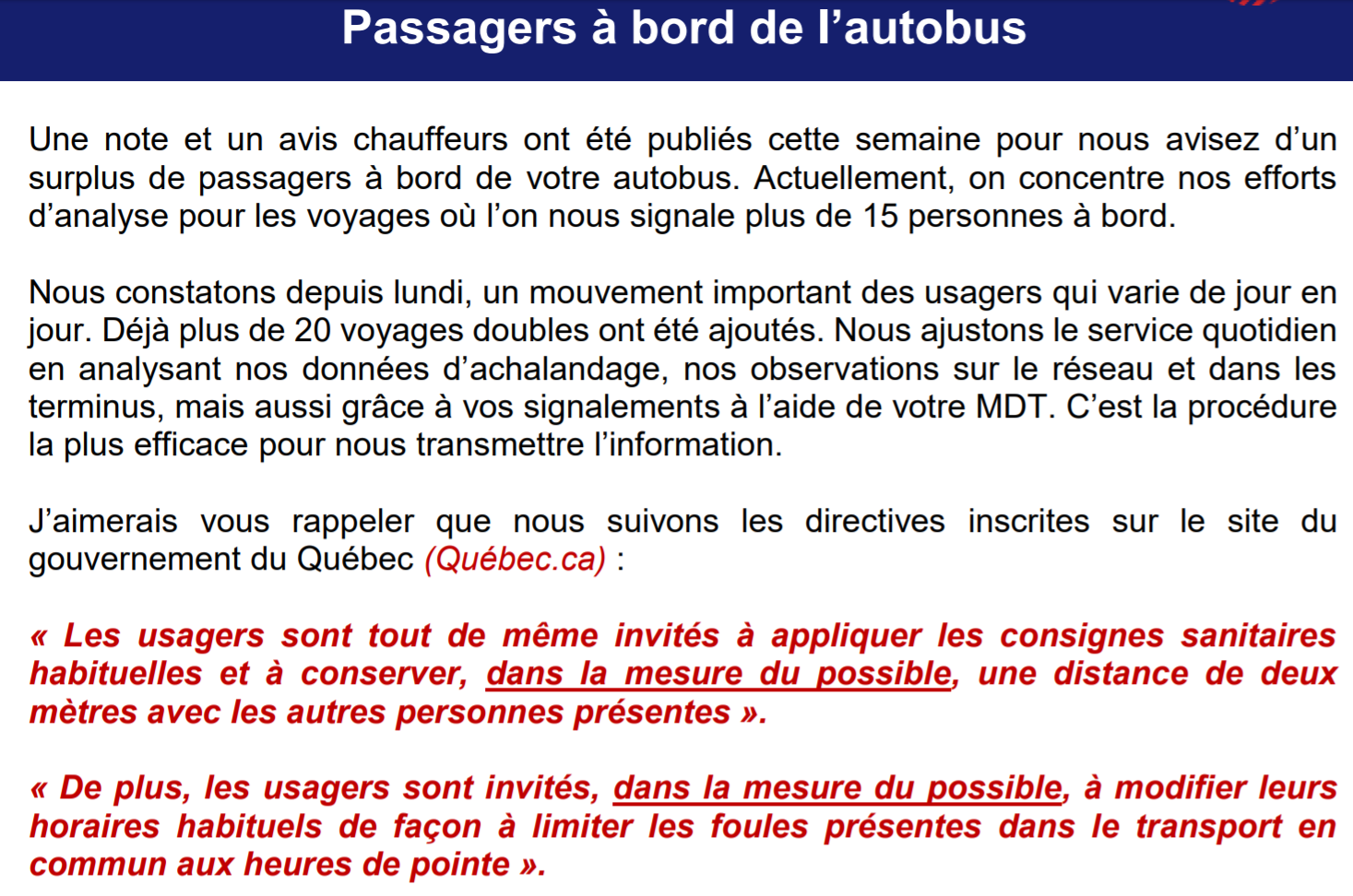 PASSAGER À BORD DE L&rsquo;AUTOBUS COVID-19