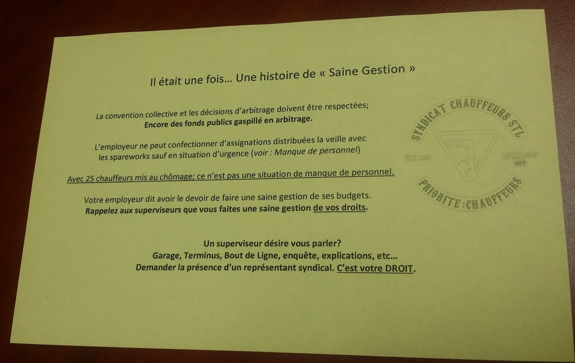 HISTOIRE DE SAINE GESTION 2020-09