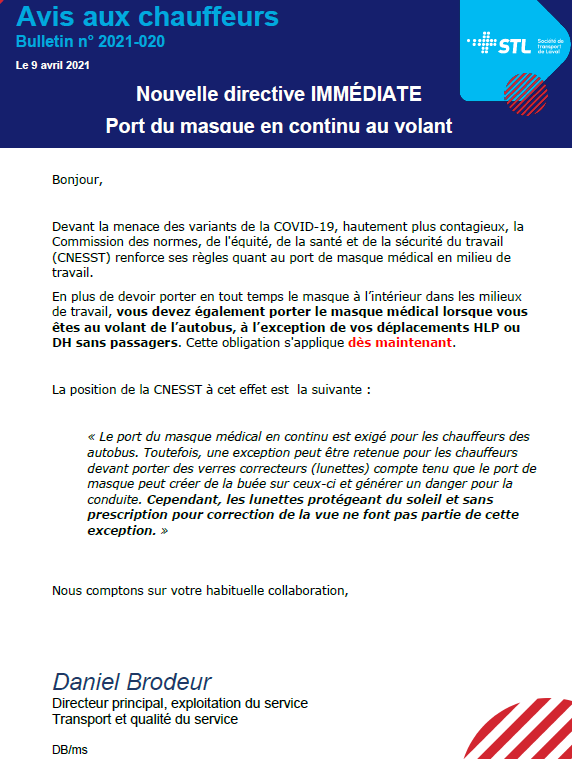 2021-04-09 AVIS PORT DU  MASQUE EN TOUT TEMPS CNESST