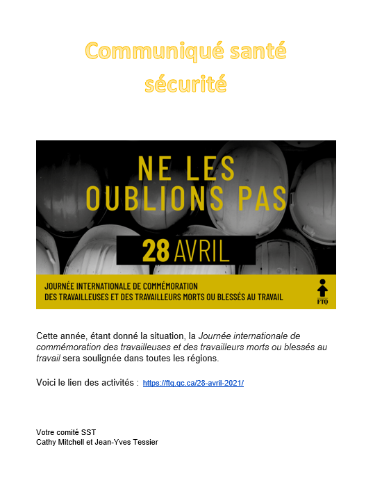 2021-04-28 COMMÉMORATION DES TRAVAILLEURS MORTS OU BLESSÉS AU TRAVAIL