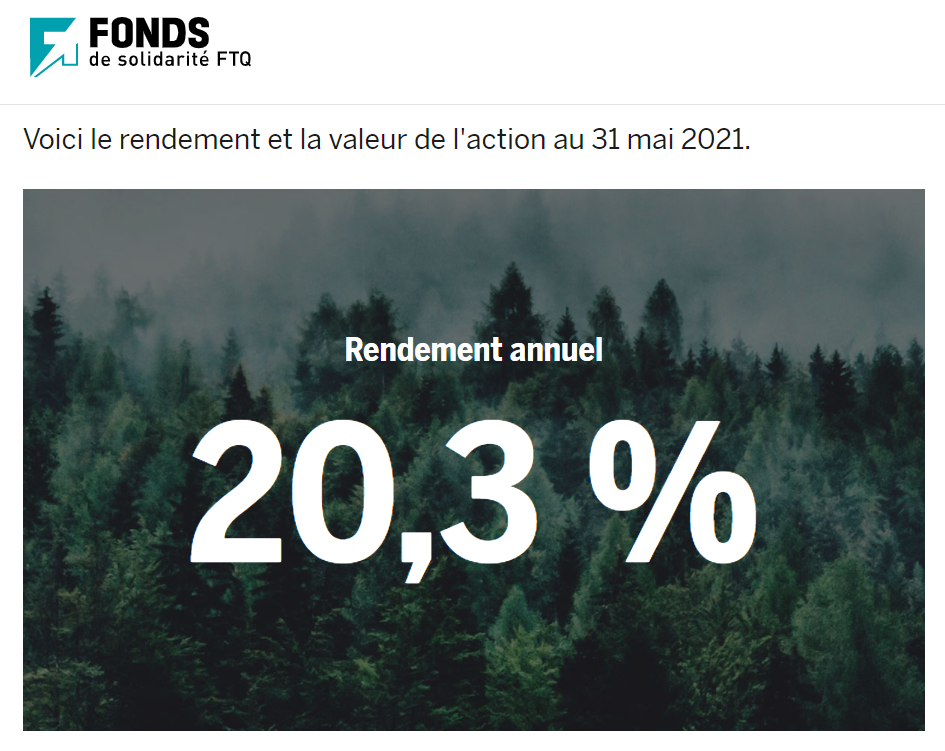Souscription juillet 2021 Fonds FTQ