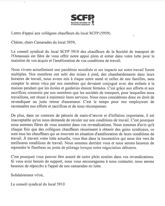 LETTRE D&rsquo;APPUI STO SCFP 5910