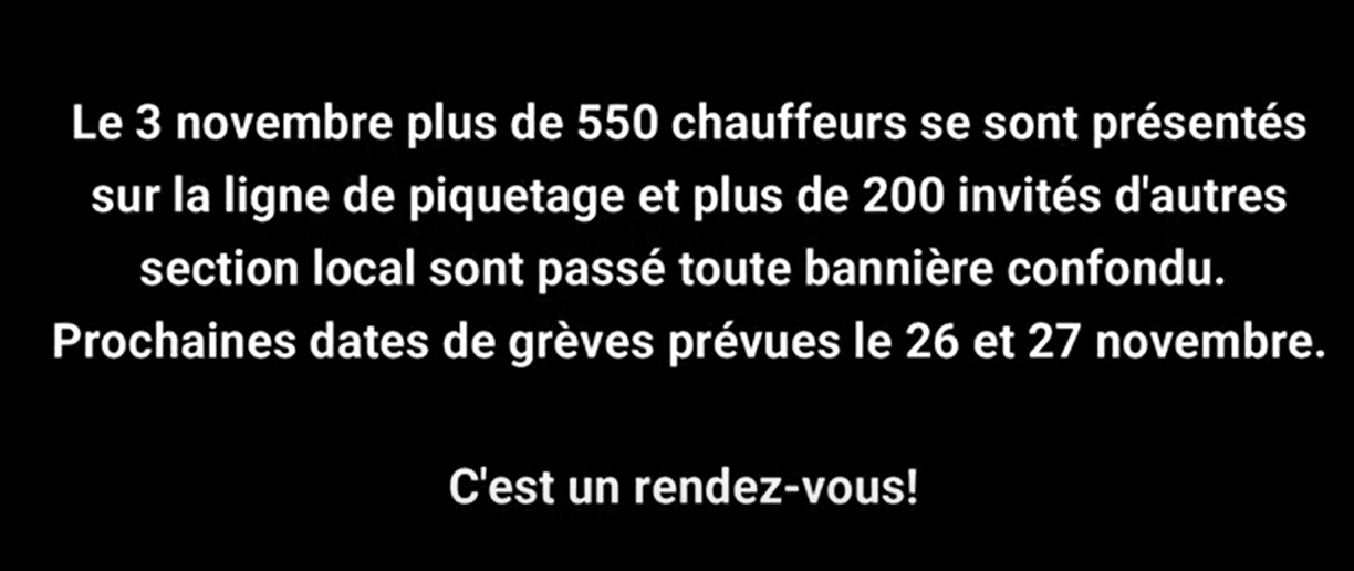 2021-11-07 VIDÉO DE REMECIEMENT À TOUS LES MEMBRES PRÉSENTS À LA JOURNÉE DE GRÈVE DU 3 NOVEMBRE