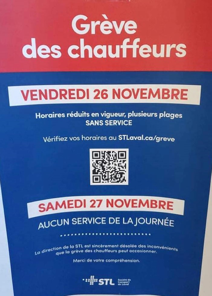 2021-11-19 GRÈVE DU 26 ET 27 NOVEMBRE SERVICE OFFERT