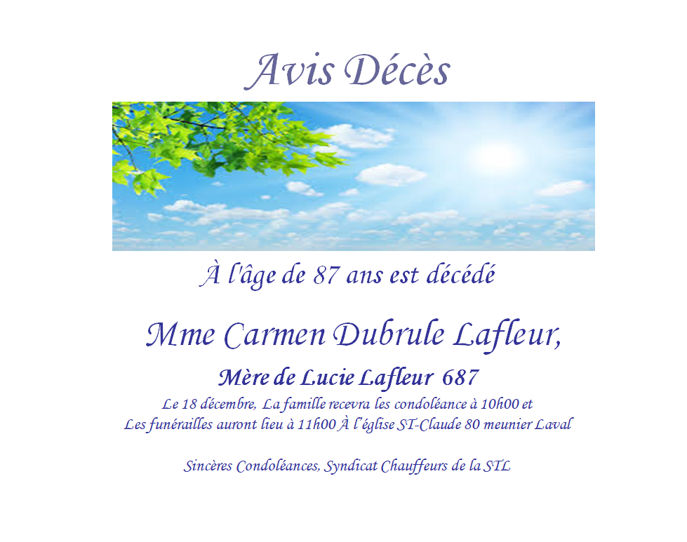 2021-12-07 AVIS DE DÉCÈS MÈRE DE LUCIE LAFLEUR