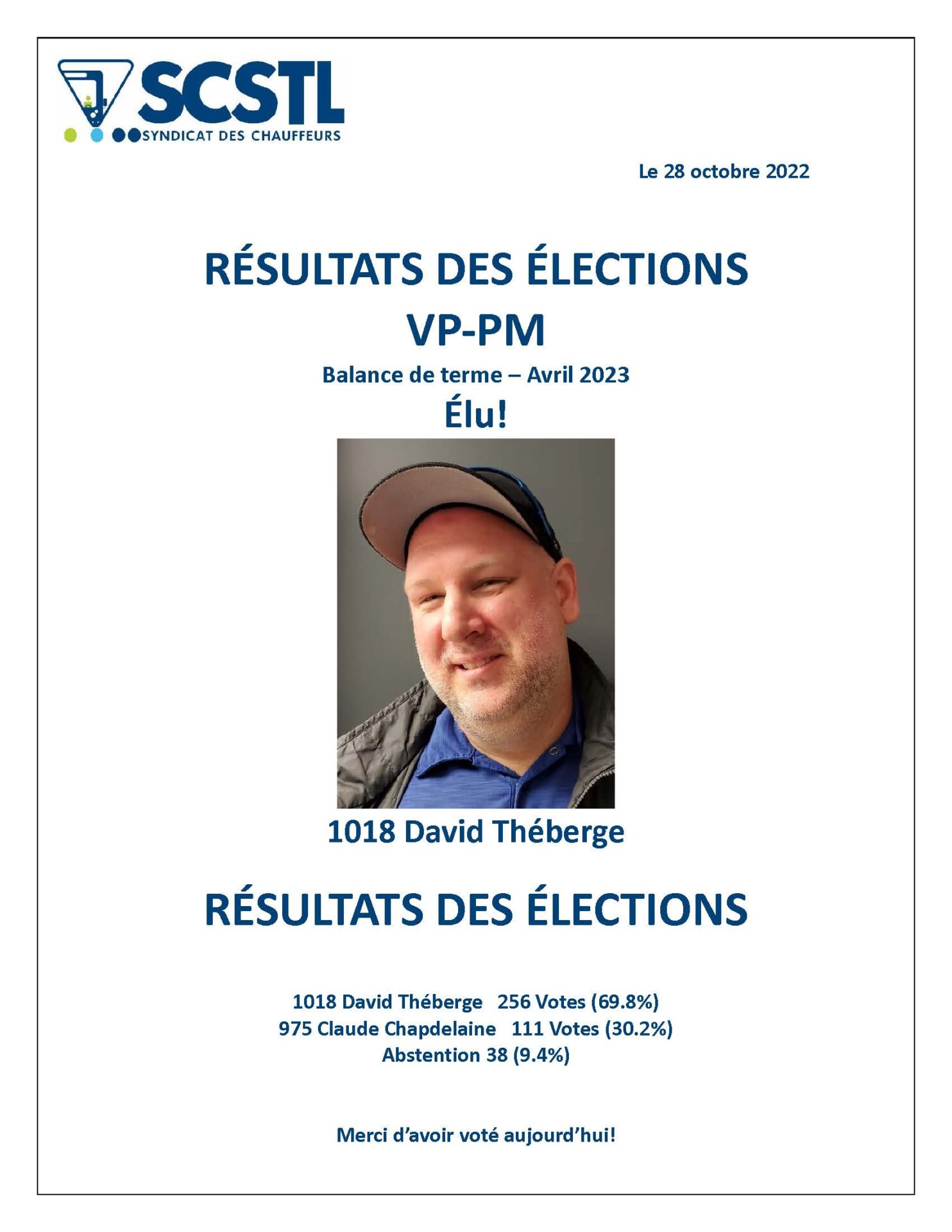 2022-10-28 Résultats élection complémentaires octobre 2022