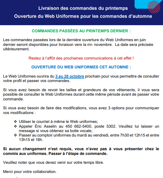 2022-10-19 Fermeture site web uniforme et commande et partage