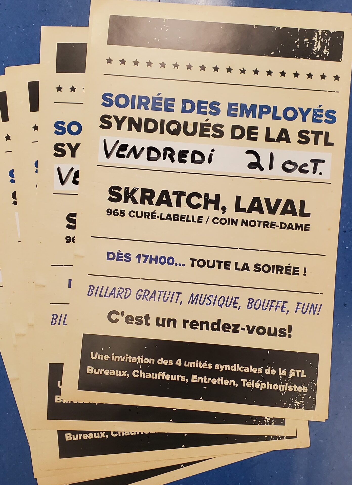 Soirée des employés syndiqués de la STL: 21 octobre 2022