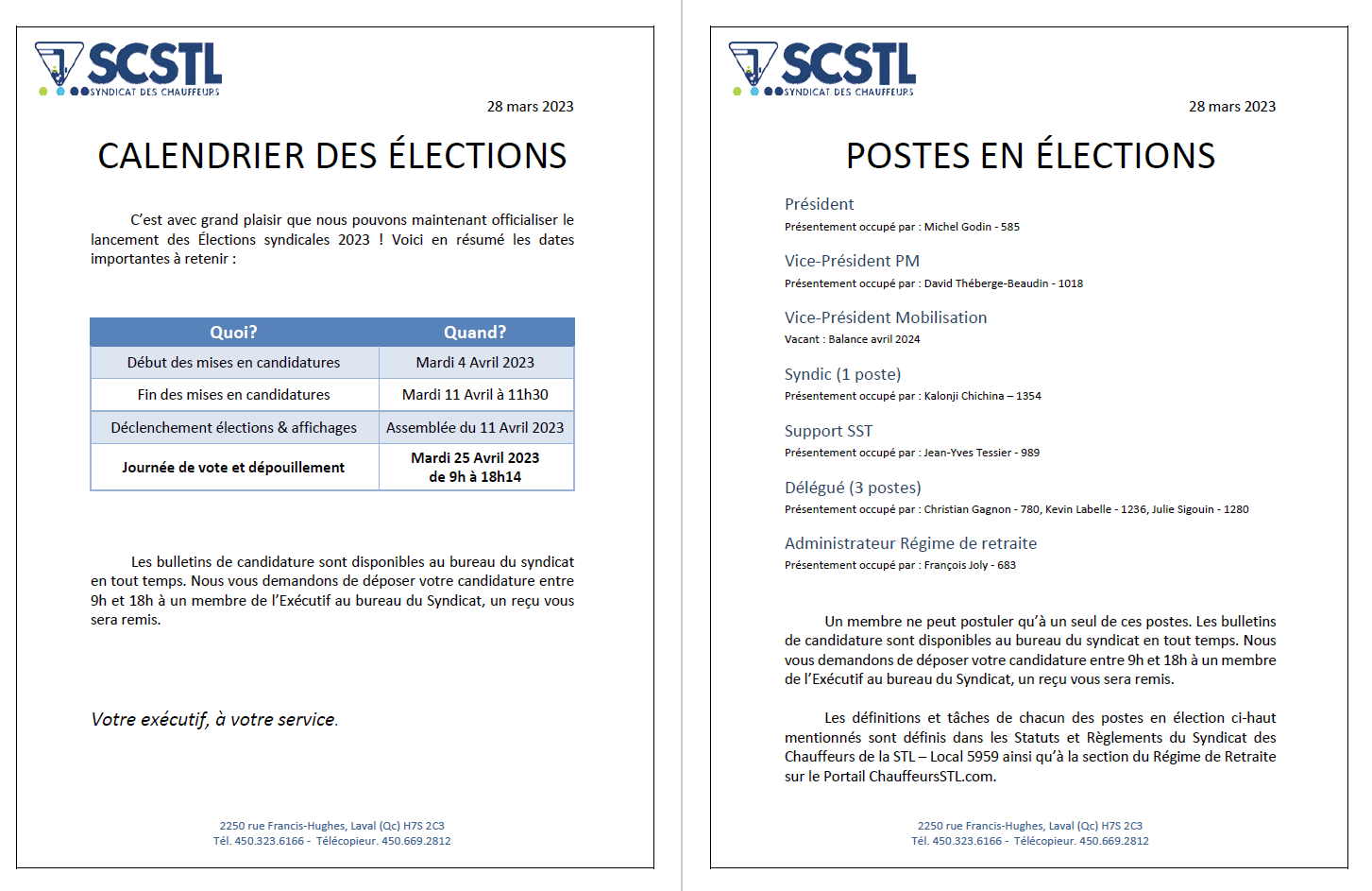 Élections 2023 – Calendrier et postes