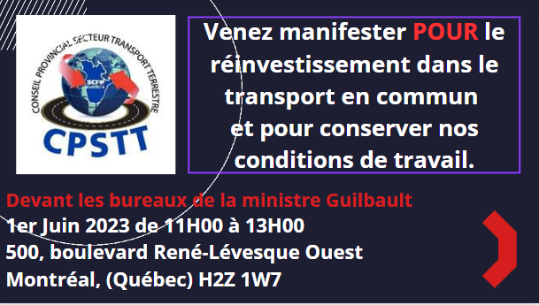 2023-05-29 Manifestation 1er Juin 11h00 à 13h00