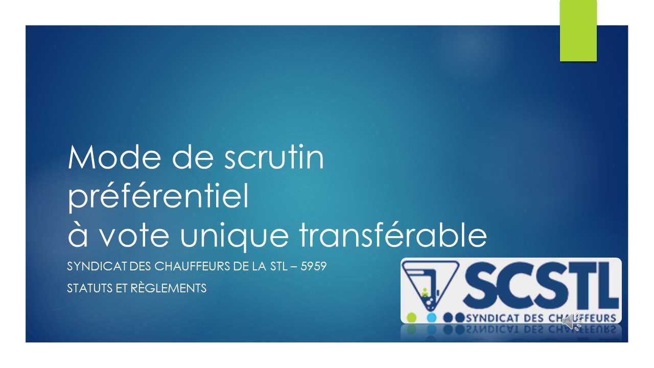 2024-04-30 Clarification et erratum : Mode de scrutin préférentiel à vote unique transférable – Votes du 1er mai