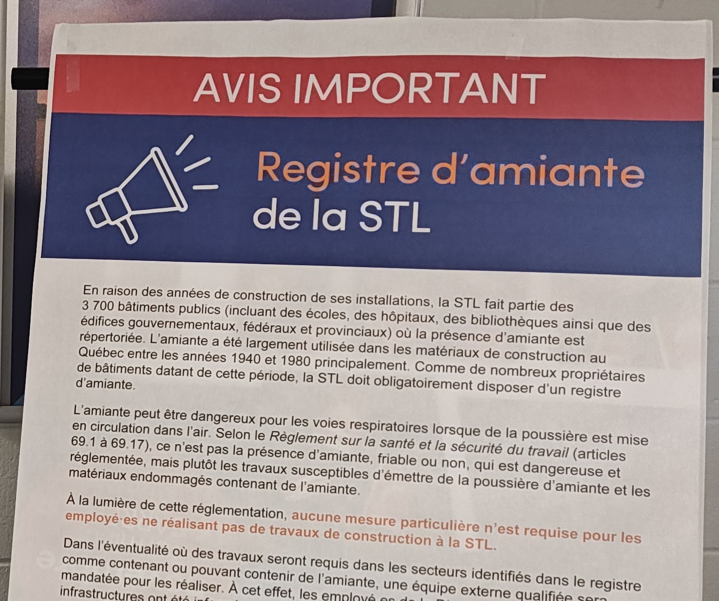 Communiqué 4 syndicats – Registre amiante STL