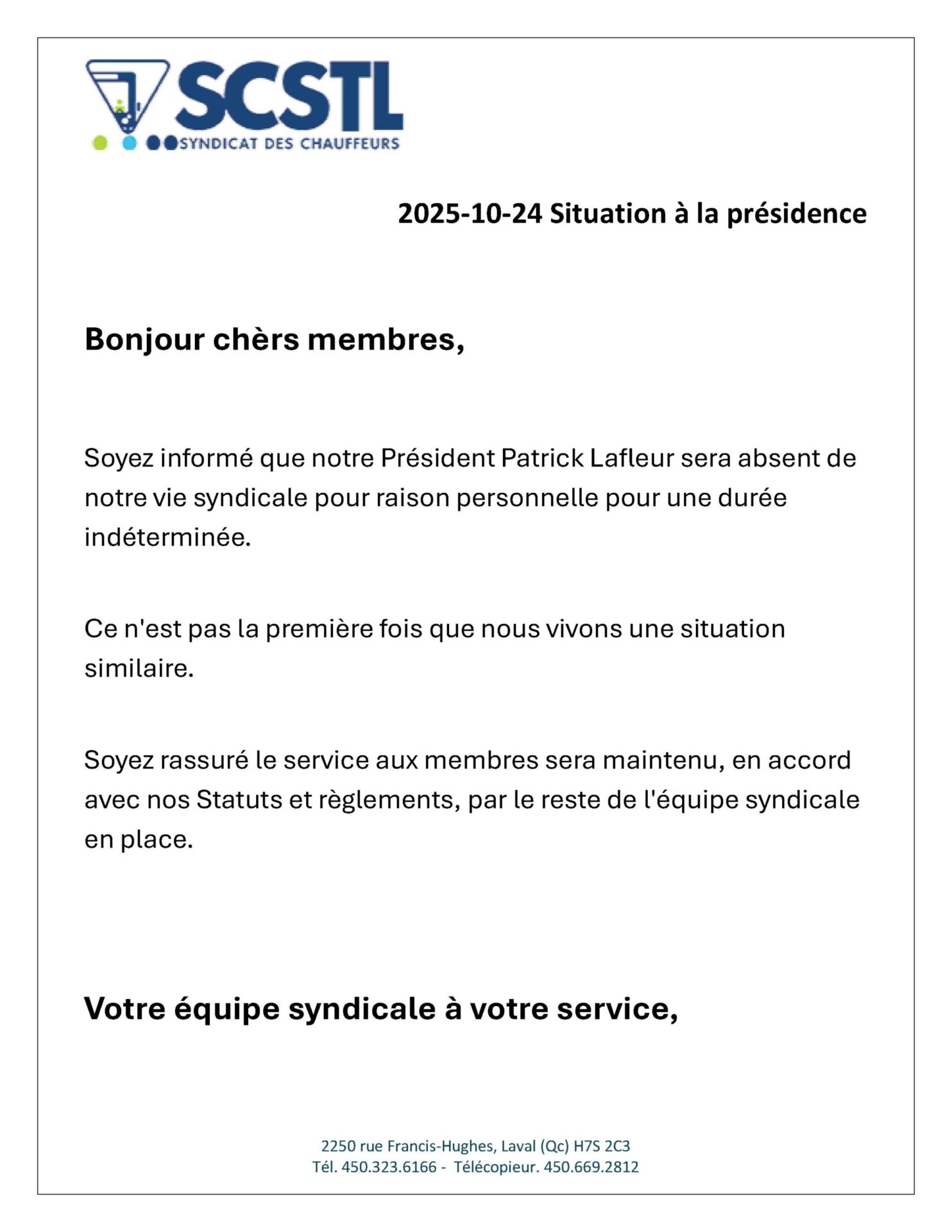 2025-10-24 Situation à la présidence